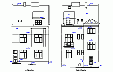 Bauaufnahmen - CAD-Pläne mit Bemassung –  Familienhaus –  Fassadenansicht