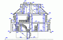 Bauaufnahmen - CAD-Pläne mit Bemassung –  Familienhaus – Querschnitt