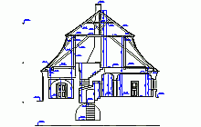 Architektur- und  Gebäudeaufnahmen –  Pfarre in Roprachtice – Vertikalschnitt