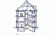 Gebäudeaufnahmen -  Querschnitt – DWG – Hamburger Kaserne  in Terezín ( Theresienstadt )