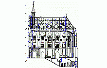 Architekturvermessung -  Längsschnitt – DWG –  Sazava Kloster –   Kirche St. Prokop