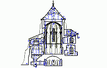 Architekturvermessung -  Querschnitt – DWG –  Sazava Kloster –   Kirche St. Prokop