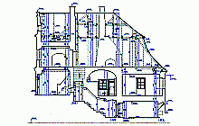 Architekturvermessung -  Schnitte – DWG –  Pfarrhaus in Roprachtice ( Ruppersdorf )