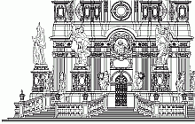 Atypical measured building surveys – The honorary Holy Trinity Column (plague) in Olomouc – detail of elevation done by photogrammetry 