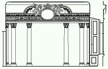 Atypical measured building surveys – The Nostic Palace in Prague – interior elevation