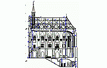 Measured building plans – the Sazava Monastery, the St. Procopius church – cross section